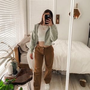 Tna Perfect zip up in gd silent storm green